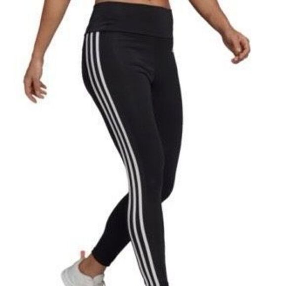 Adidas high rise black leggings women’s size L - Picture 1 of 5